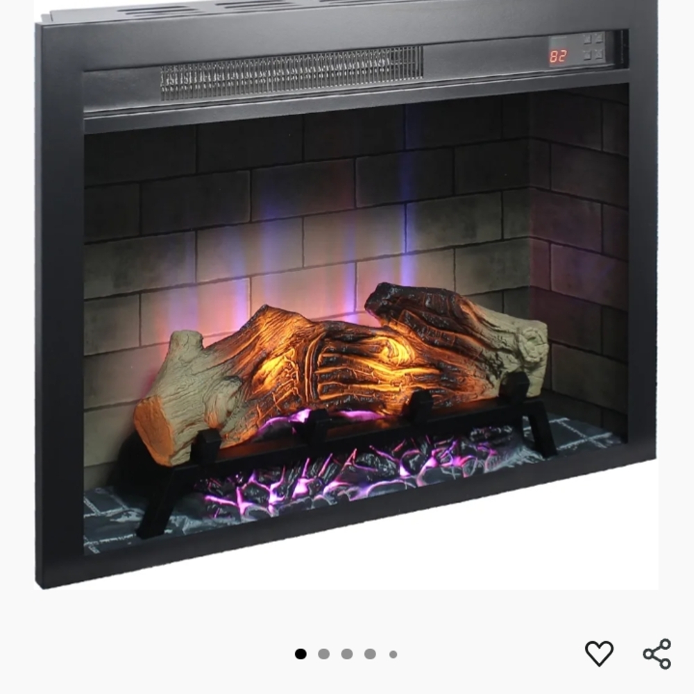 Electric Fireplace Insert with LED Flames